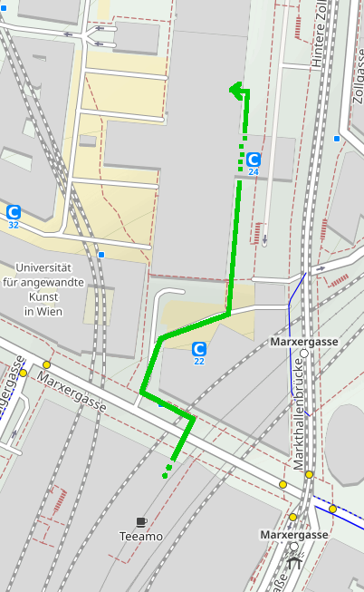 path from Landstraße / Mitte